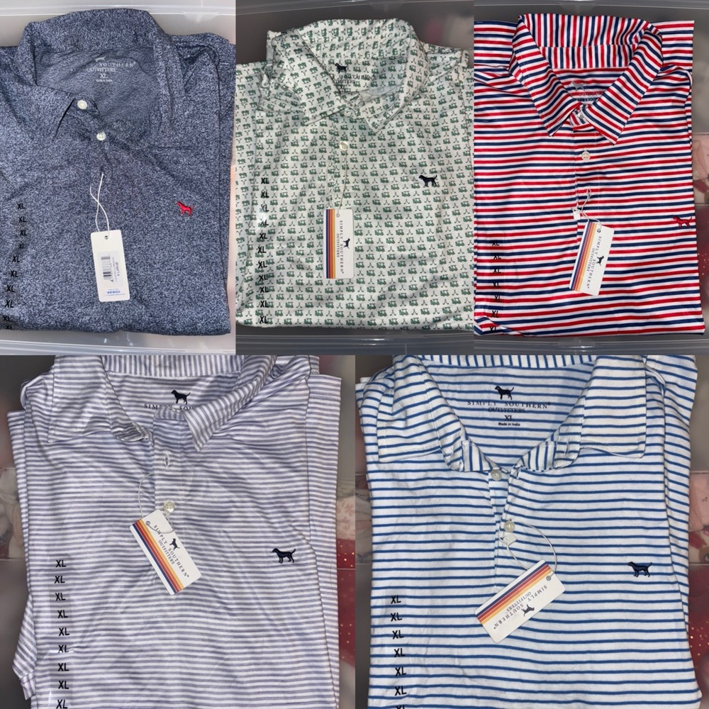 Men’s XL Simply Southern Polos Lot of 5
